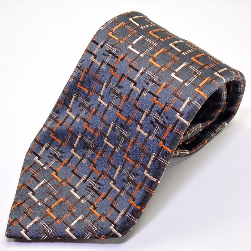 Ermenegildo Zegna Multicolor Geometric Silk Tie